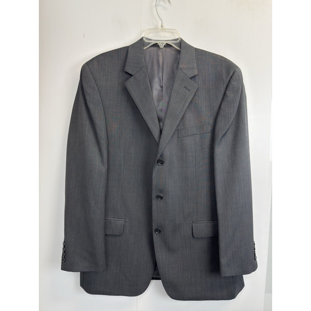 Andrew Fezza Blazer Mens 42R Worsted Wool 3 Button‎ Grey Sport Jacket